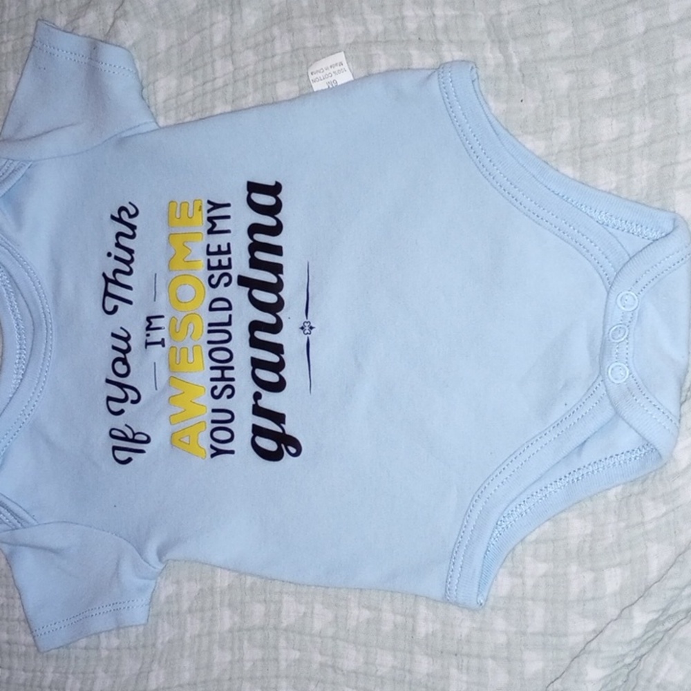Light blue 6 month unisex onesie